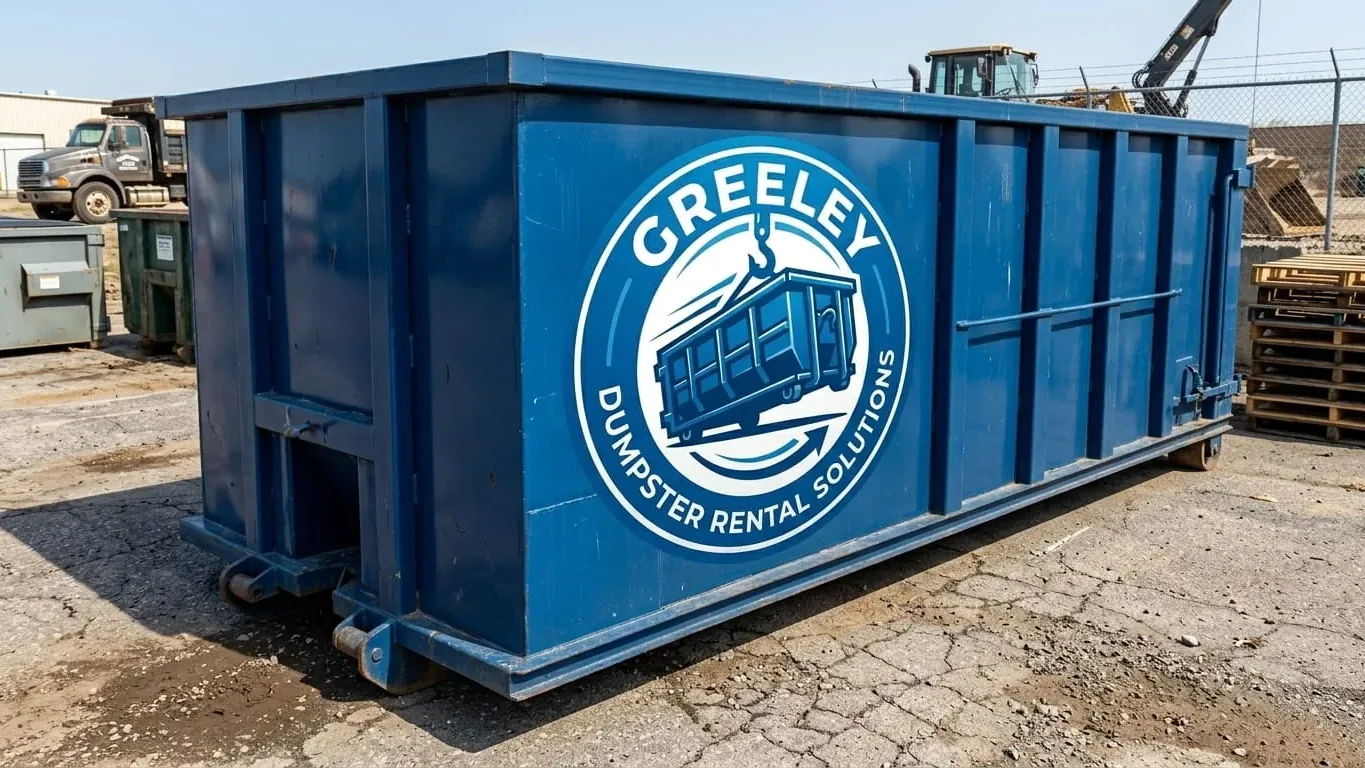 Heavy debris container loaded with concrete and masonry in Greeley, Colorado